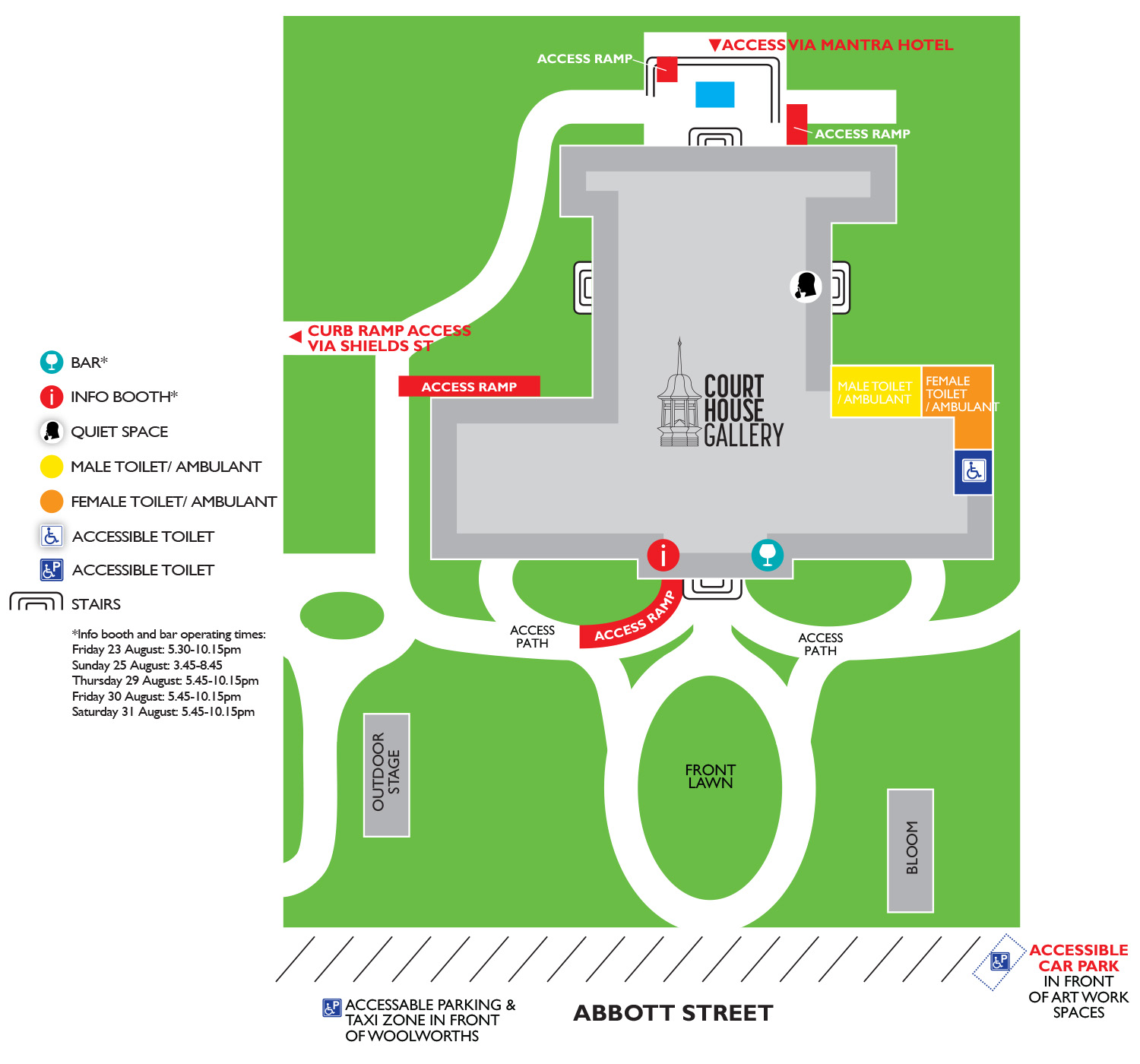 Accessability Map of Court House Gallery Cairns